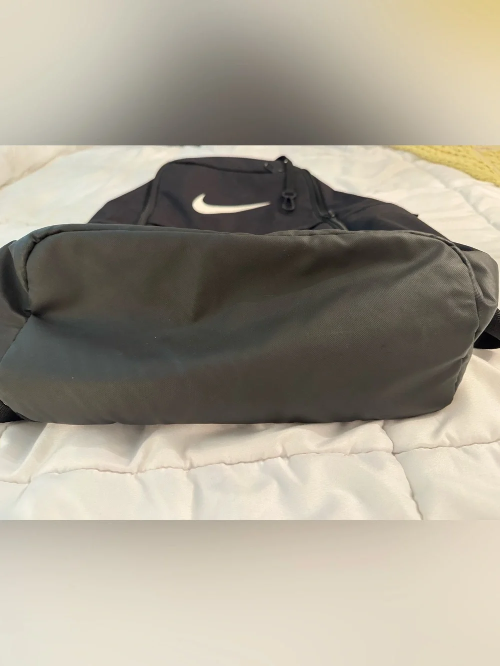 Nike Men's Black Backpack with White Swoosh